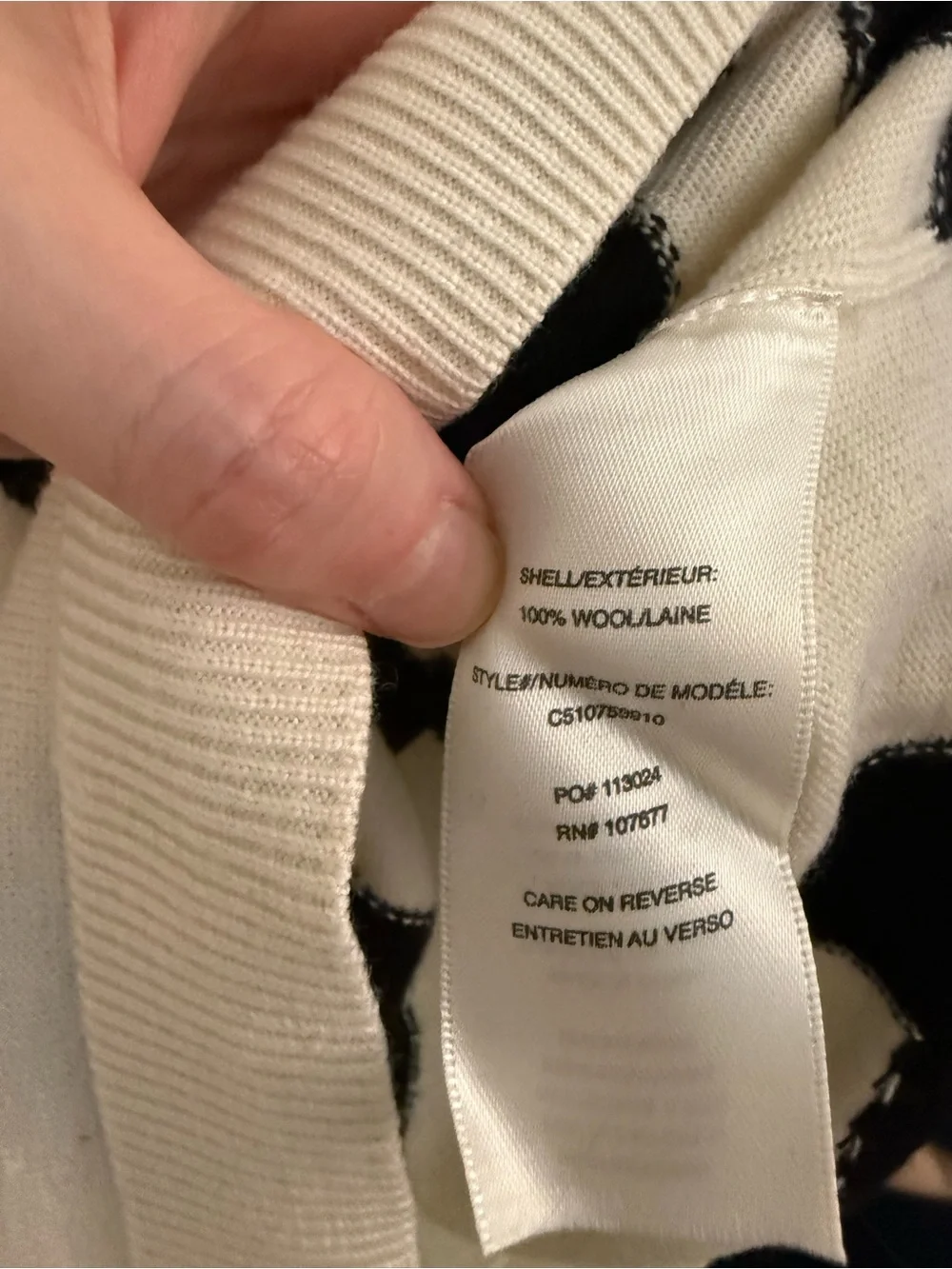 Alice + Olivia Cream Crewneck Sweater with Black Heart Appliqués